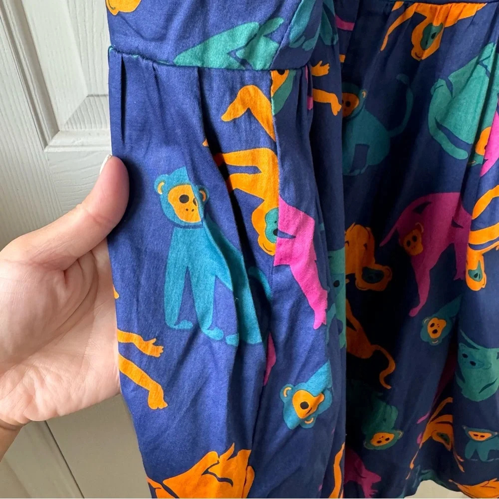 Modcloth Monkey Print Multi Color Retro Dress Cas… - image 8